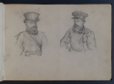 View a larger version of this image 'Two Russians in working dress', St Petersburg Sketchbook, p. 11, The Hunterian