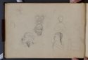 View a larger version of this image 'Studies of a building, heads of an old man and women', St Petersburg Sketchbook, p. 12, The Hunterian