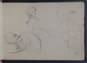 'Studies of heads, including profiles of a man with a hooked nose; and a turbaned man lying down', St Petersburg Sketchbook, p. 21, The Hunterian