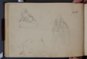View a larger version of this image 'A dog, an island, a skating boot, and two draped figures', St Petersburg Sketchbook, p. 24, The Hunterian