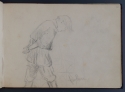 'A man with bowed head', inscr. 'frappeur', 'trotteur' or "frotteur', St Petersburg Sketchbook, p. 25, The Hunterian