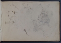 'Leaves, a turbanned man, and a man praying before a crucifix', signed 'C. L.' by C. Liddderdale, St Petersburg Sketchbook, p. 37, The Hunterian