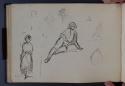 'Studies of figures, a woman in outdoor dress, and a man reclining', St Petersburg Sketchbook, p. 40, The Hunterian