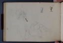 View a larger version of this image 'Studies of groups of robed men conversing; and of goblets', St Petersburg Sketchbook, p. 42, The Hunterian