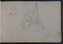 View a larger version of this image 'A man being let down in a basket', St Petersburg Sketchbook, p. 45, The Hunterian