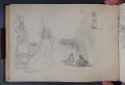 'Studies of figures including Jesus and the woman of Samaria', St Petersburg Sketchbook, p. 50, The Hunterian