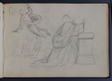 View a larger version of this image 'Studies of an angel and praying man', St Petersburg Sketchbook, p. 55, The Hunterian