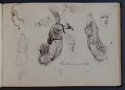 'Studies of faces and figures, including "the two memories" ', inscr. 'The Memories' and 'the two memories', St Petersburg Sketchbook, p. 61, The Hunterian