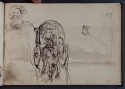 'A covered wagon, and two male heads', St Petersburg Sketchbook, p. 69, The Hunterian