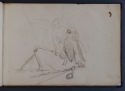 View a larger version of this image 'An angel helping a fallen man', St Petersburg Sketchbook, p. 71, The Hunterian