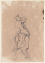 r: Young woman wearing a mob cap; v: Man with Oriental Costume