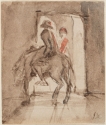 
                Night scene: man on horse, Fogg Art Museum, Harvard University