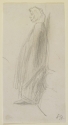 Profile sketch of an old woman, standing, Freer Gallery of Art