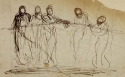 r.: Draped figures on a bridge, The Hunterian