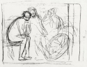 Three seated women, one with a parasol Three seated women, one with a parasol