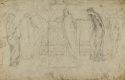 r.: A composition - draped figures on a terrace, The Hunterian