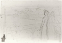 
                v: Two women looking over a terrace, The Hunterian