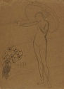 A nude holding up a parasol, The Hunterian