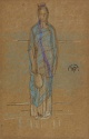 A woman in a blue striped toga, The Hunterian