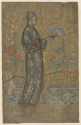 r.: Japanese lady decorating a fan; v.:Standing Woman Holding