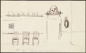 Designs for the dining-room at Aubrey House: (a) chairs and door, plates on wall,
British Museum