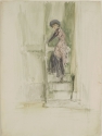 Maud on a stairway