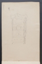 A china cabinet and a tiny figure, Sketchbook,  inside front cover, The Hunterian