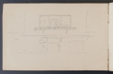 Front and side plans of a china cabinet, Sketchbook, p. 3, The Hunterian 