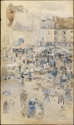 Variations in violet and grey – Market Place, Dieppe,Metropolitan Museum of Art
