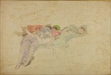 
                    Two Pettigrew sisters asleep with a baby, The Hunterian