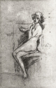 Nude model seated