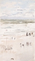 Beach scene with a breakwater