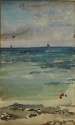 Violet and Silver: Low Tide, Belle-Isle-en-mer, watercolour, The Hunterian