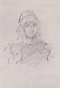 Head and shoulders of a girl, 21 July 1900, GUL MS Whistler C71