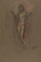 A nude girl holding up a pink cloak, The Hunterian, University of Glasgow