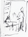 Sketch of 'Whistler in his Studio', Glasgow University Library