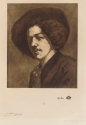 View a larger version of this image H. C. Guérard, after Portrait of Whistler with Hat, etching, Freer Gallery of Art