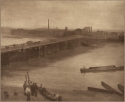 Brown and Silver: Old Battersea Bridge, photograph, ca 1925