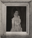 Young woman in a white dress, frame