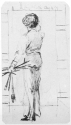 View a larger version of this image E. W. Godwin, Whistler painting Maud Franklin, pencil, sketchbook, Victoria and Albert Museum, E. 244-1963