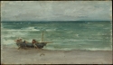 Harmony in Blue and Silver: Beaching the Boat, Étretat, Fogg Museum