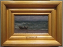 Harmony in Blue and Silver: Beaching the Boat, framed