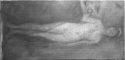 Study of the nude,  infrared reflectogram, showing reclining nude