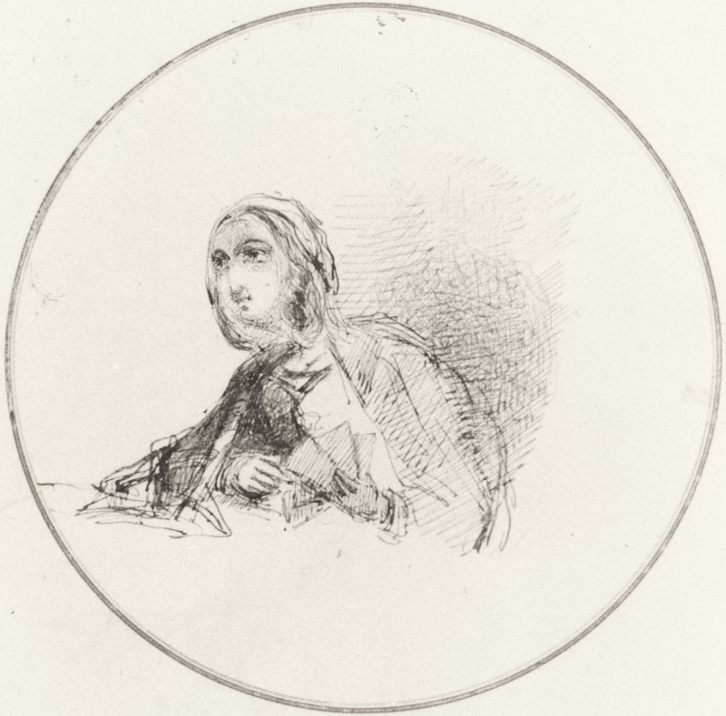 A woman playing cards (Pelouze's Album, p. 103)