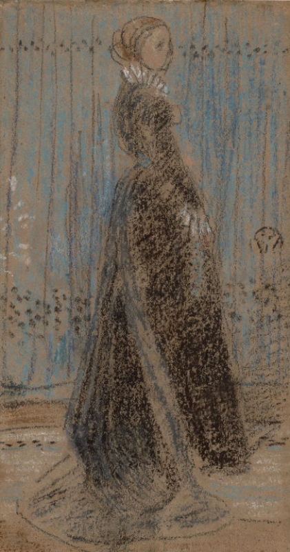 r.: Study for 'Arrangement in Black, No. 2: Portrait of Mrs Louis Huth'; v.:  Study for 'Symphony in Flesh Colour and Pink: Portrait of Mrs Frances Leyland'