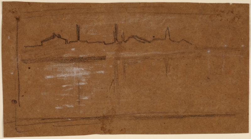 r.: Sketch of Battersea Reach for a Nocturne; v.: Illegible (skyline?)