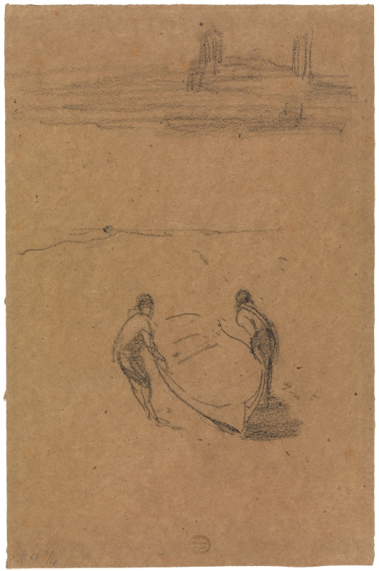 Two men with a boat