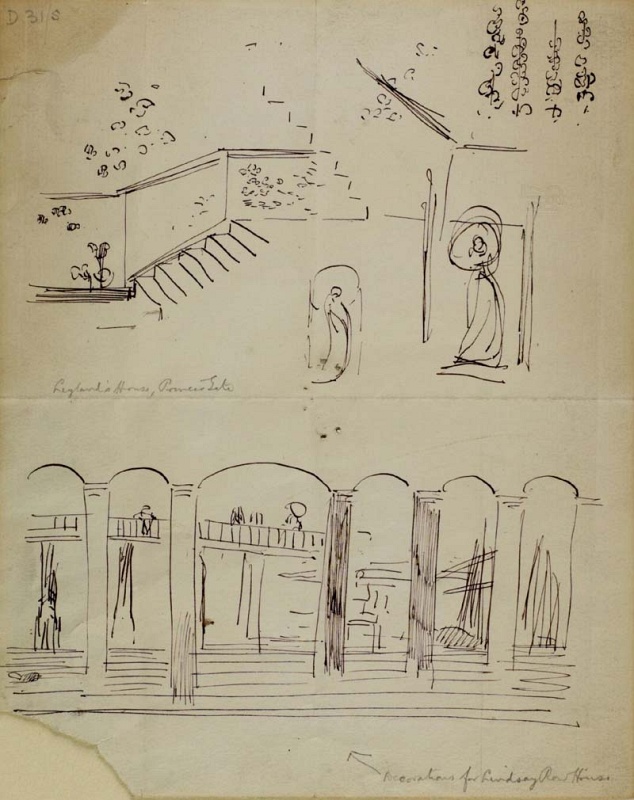 Designs for wall decorations: r.: Designs for 2 Lindsey Row; r. and v.: Whistler's House, 2 Lindsey Row