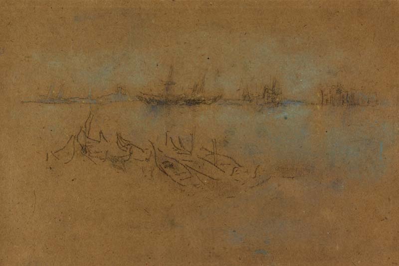 Nocturne: ships and gondolas, Venice