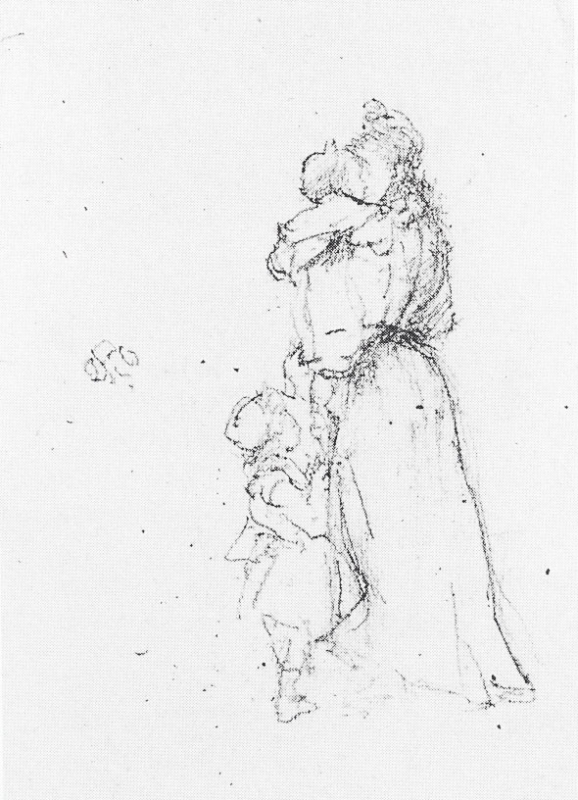 Woman with two children